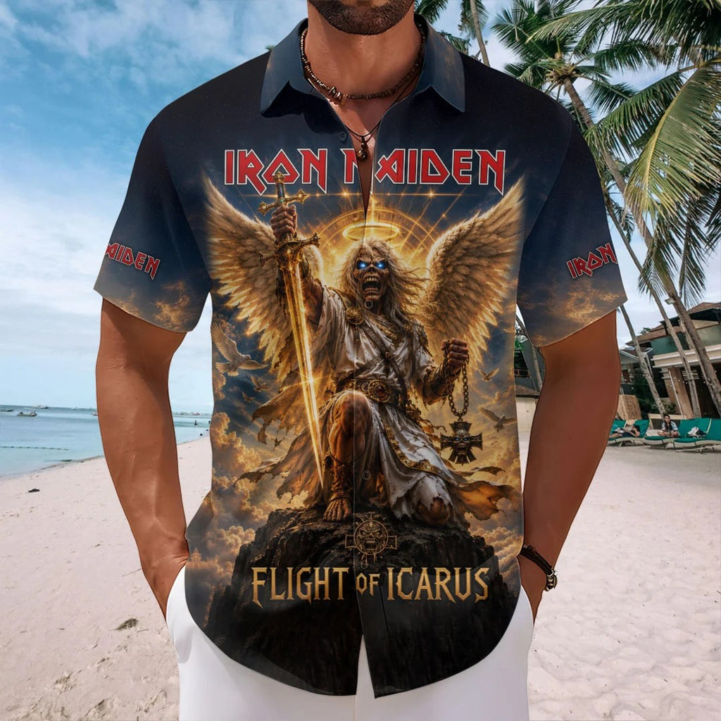 Iron Maiden Short Sleeve Button-Down Shirt – TMTHU8960