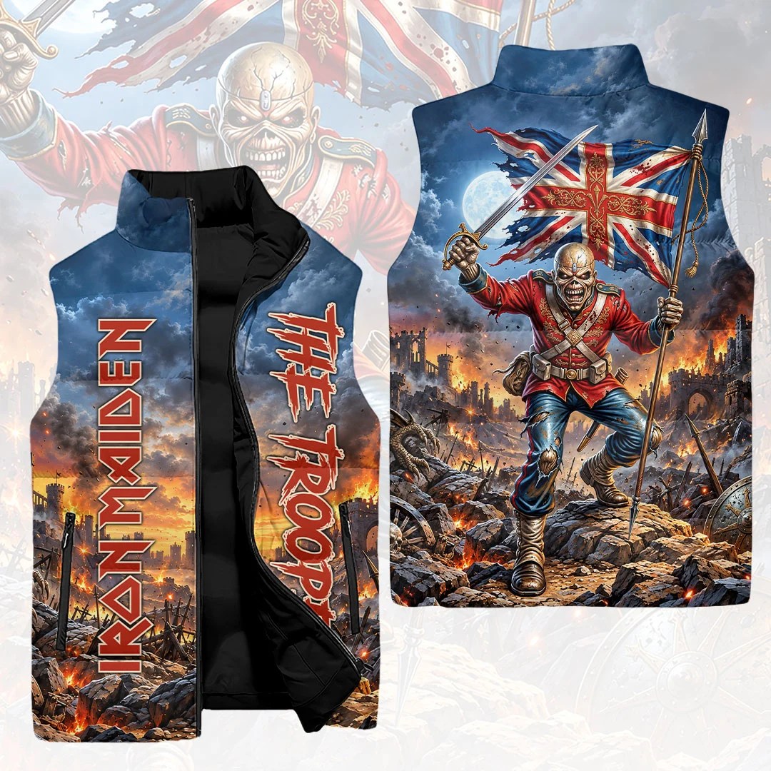 Iron Maiden The Trooper 3D Sleeveless Down Jacket – HOATT26886