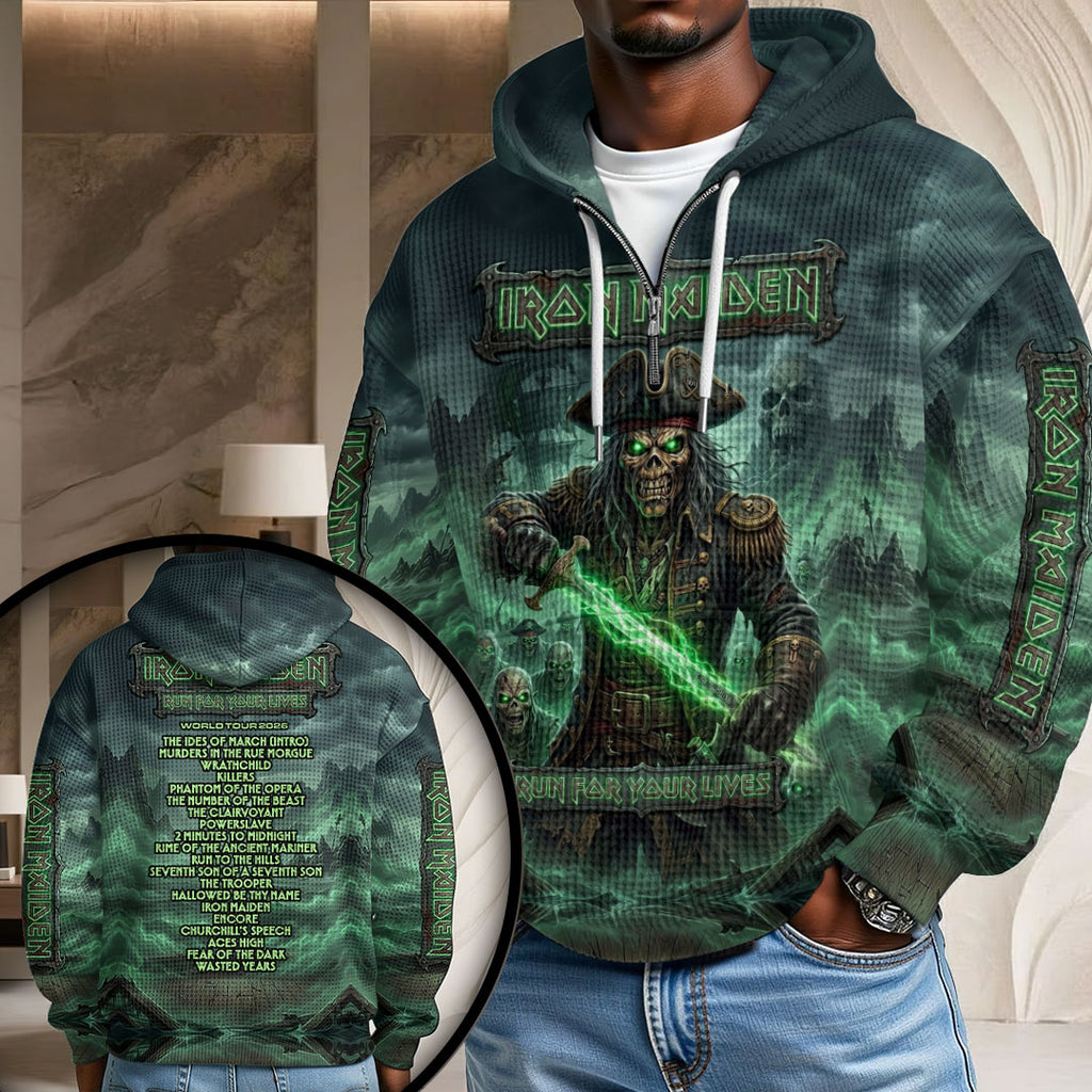Iron Maiden World Tour 2026 3D Unisex Waffle Hoodie – TMTHU7988