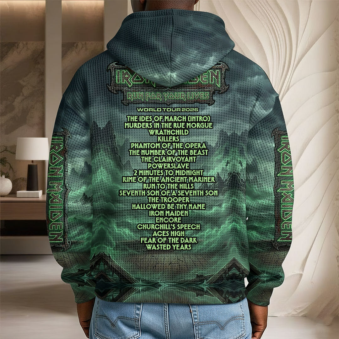 Iron Maiden World Tour 2026 3D Unisex Waffle Hoodie – TMTHU7988