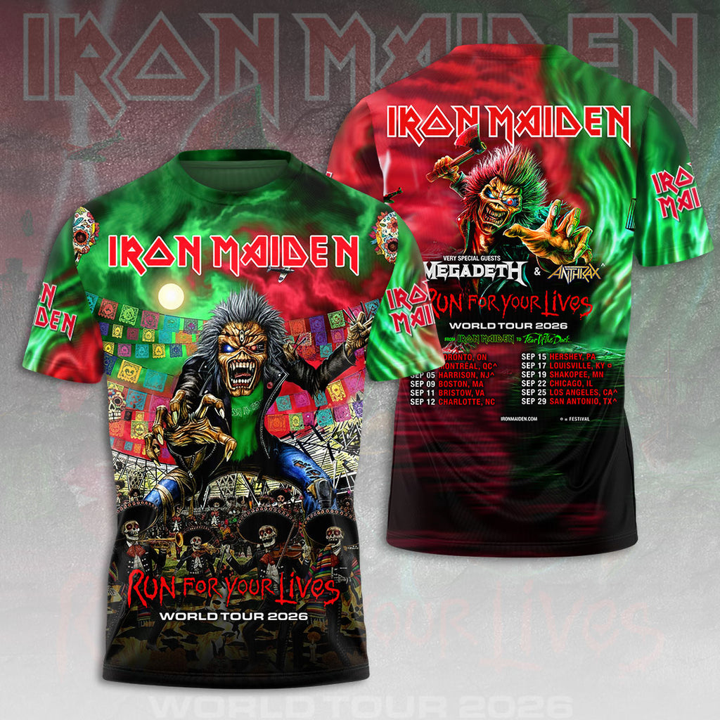 Iron Maiden World Tour 2026 3D Apparel – HOATT14361
