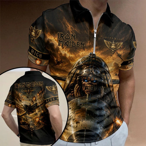 Iron Maiden Zip Polo Shirt – TMTHU8650