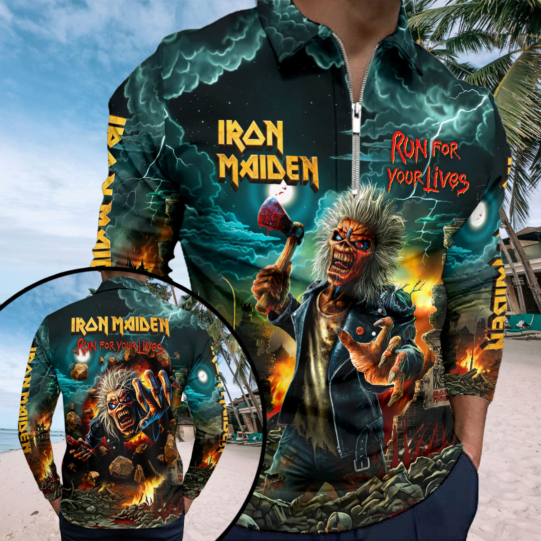 Iron Maiden Zip Polo Shirt – HOAT20288