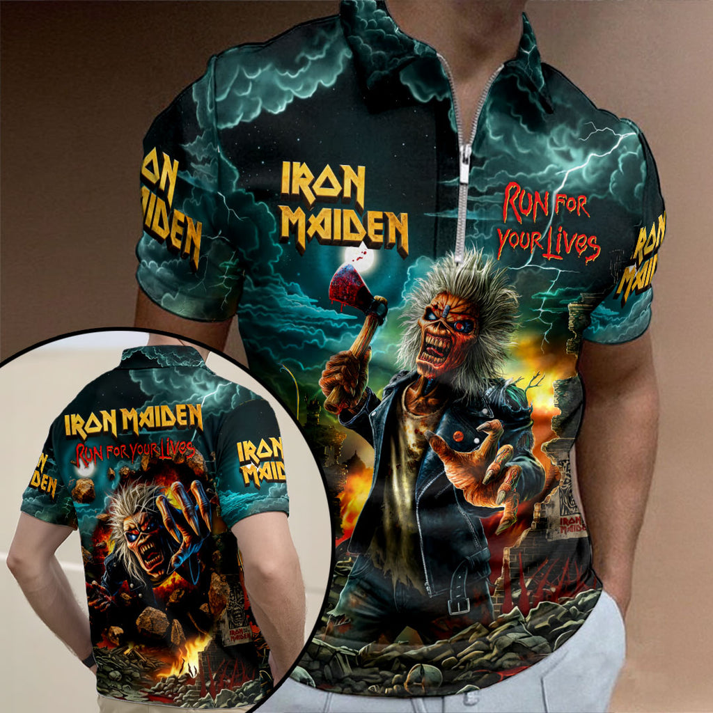 Iron Maiden Zip Polo Shirt – HOAT20288