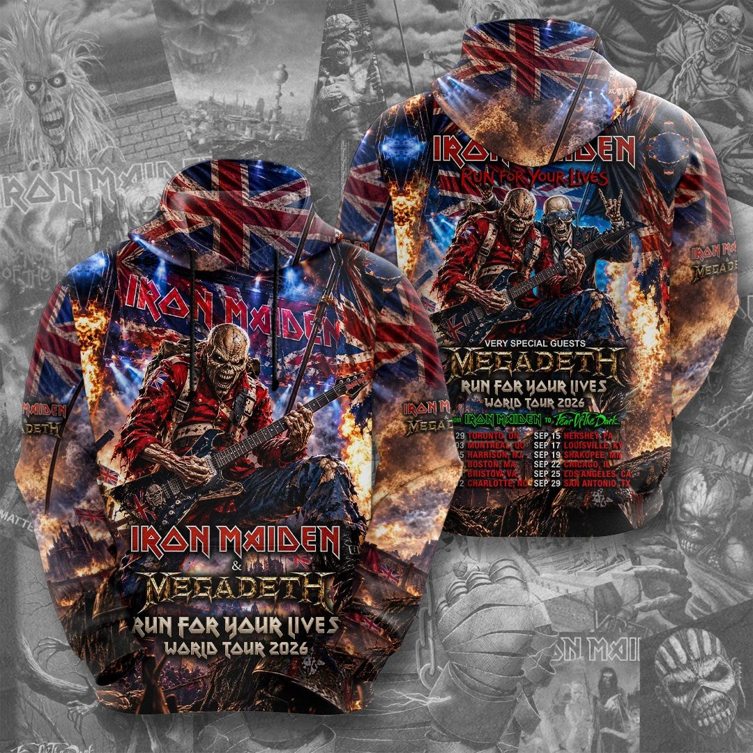Iron Maiden x Megadeth 2026 World Tour 3D Apparel – TMTHU9429