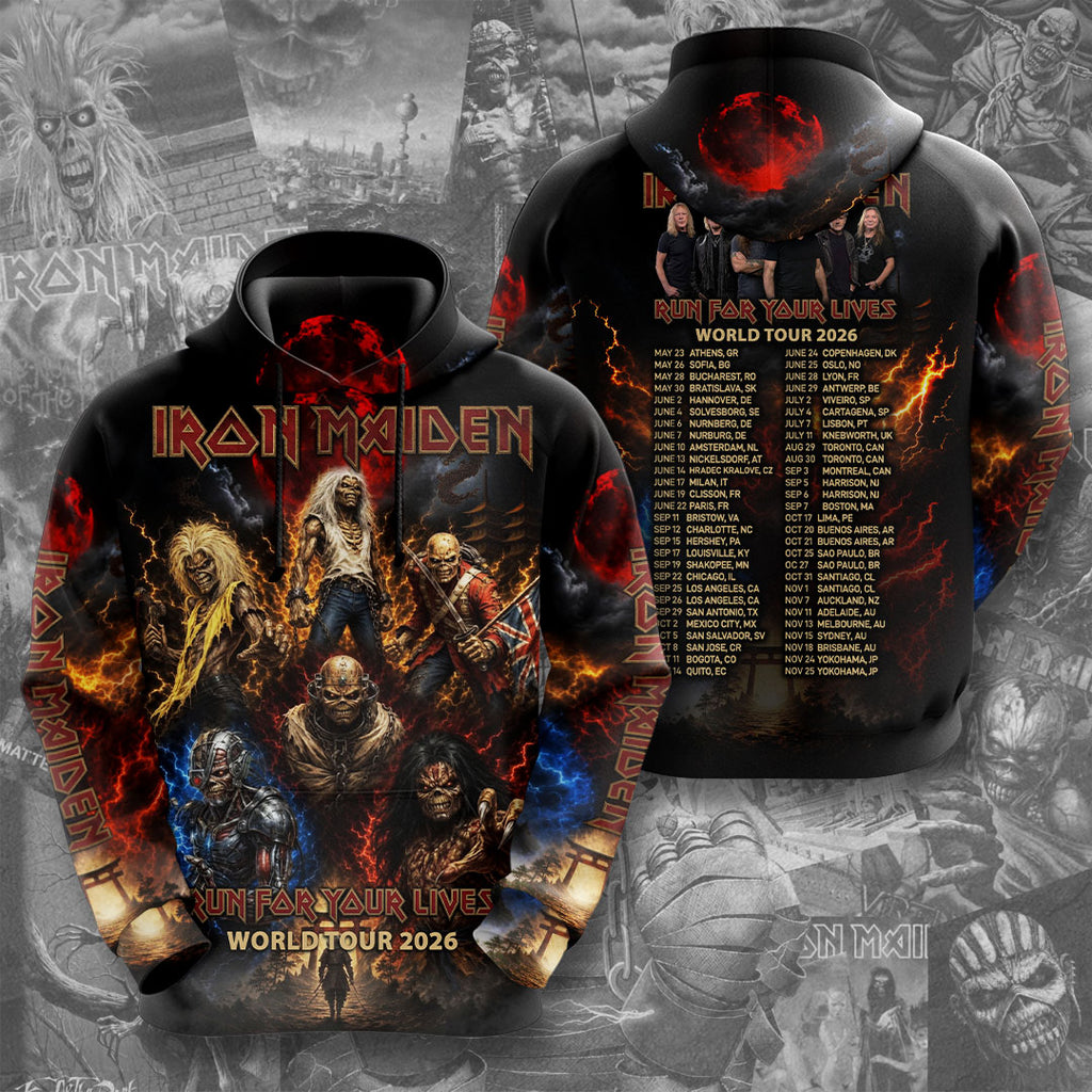 Iron Maiden 2026 World Tour 3D Apparel – TMTHU7697