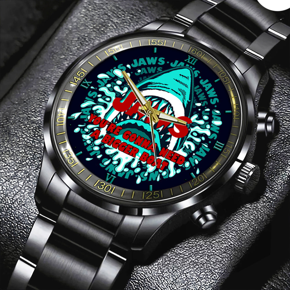 Jaws Black Stainless Steel Watch – GNE NEW325