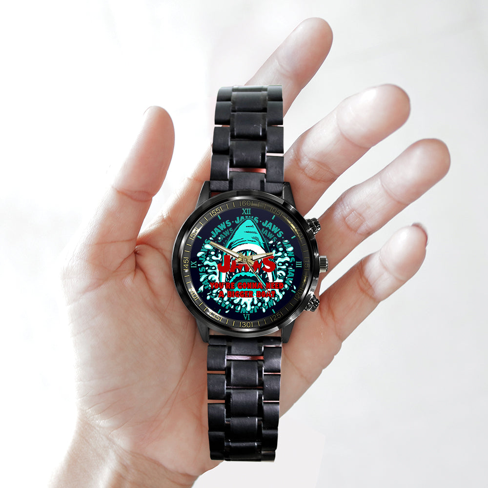 Jaws Black Stainless Steel Watch – GNE NEW325
