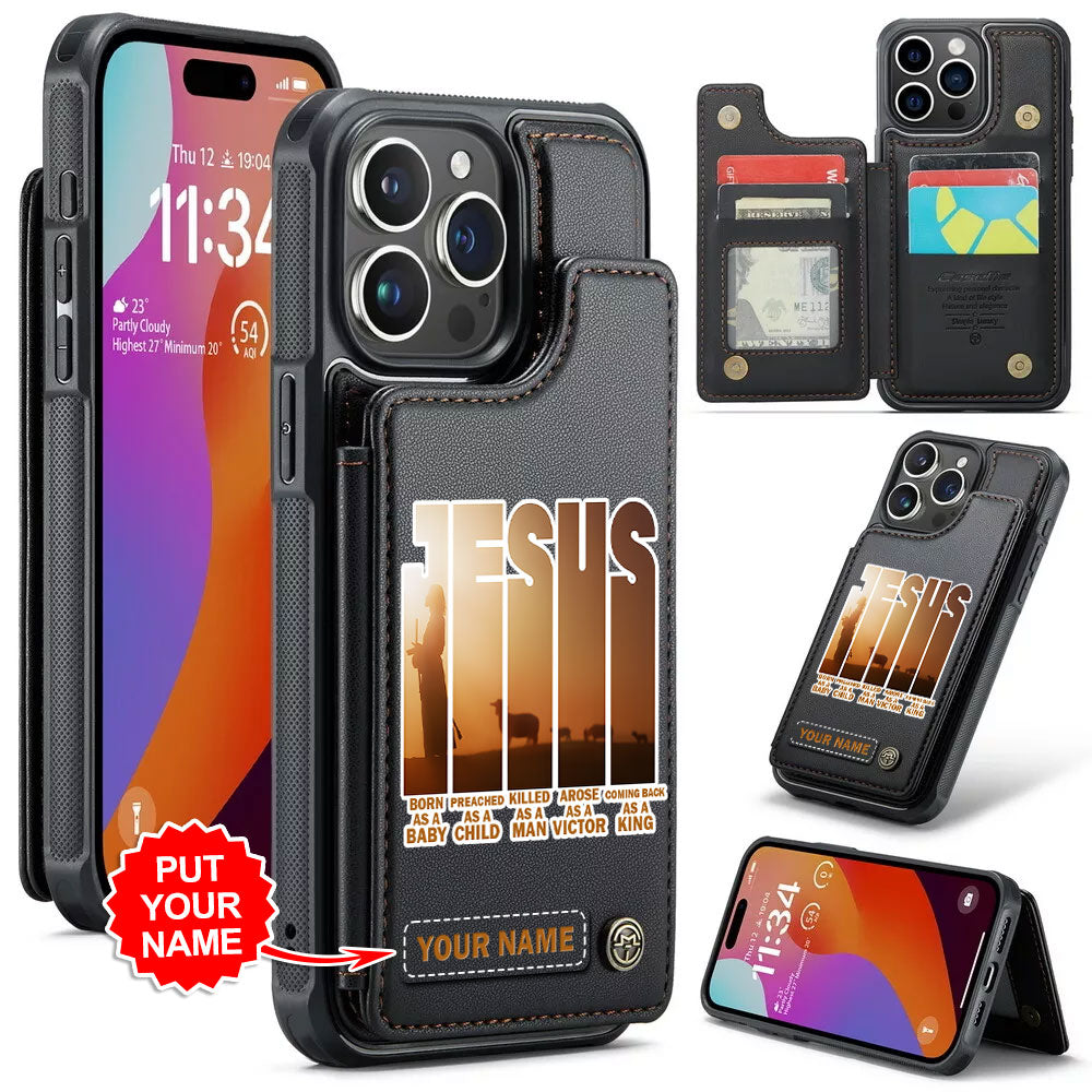 Personalized Christian Leather Wallet Phone Case – TMTHU326