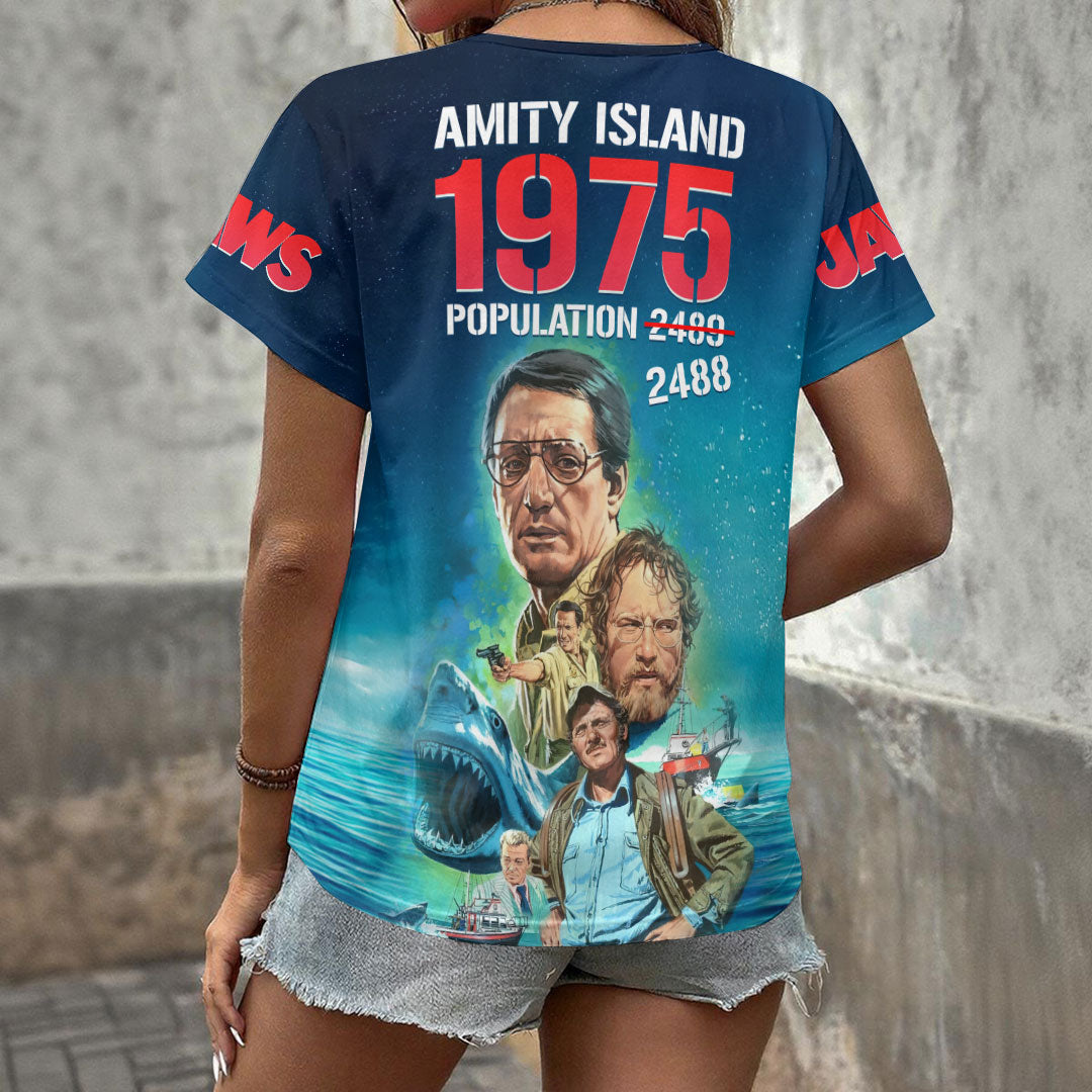 Jaws 3D Women's V-Neck T-Shirt – HOATT19932
