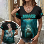 Jaws 3D Women's V-Neck T-Shirt – HOATT19934