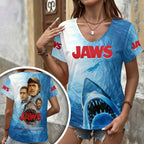 Jaws 3D Women's V-Neck T-Shirt – HOATT19977