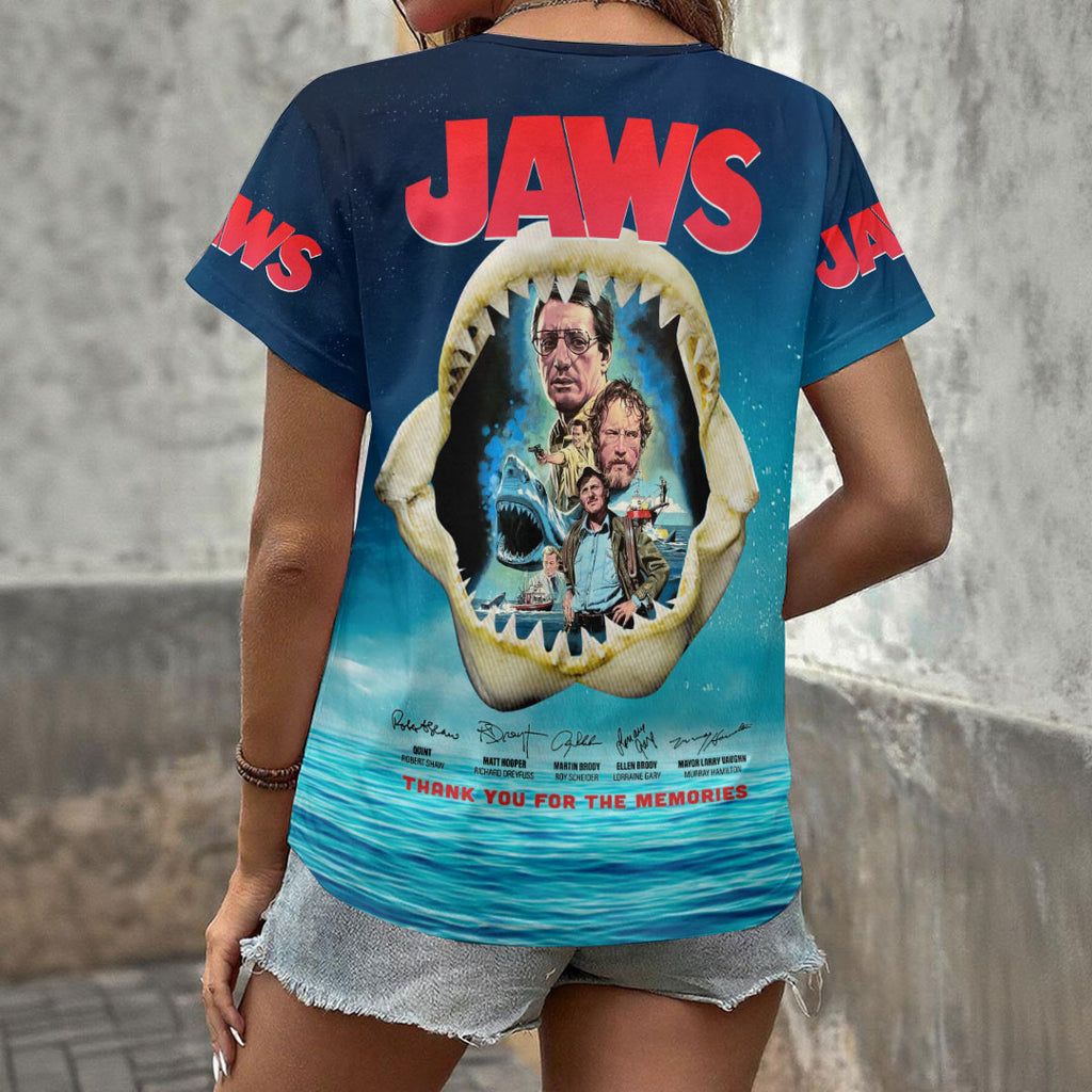 Jaws 3D Women's V-Neck T-Shirt – HOATT20150