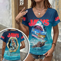 Jaws 3D Women's V-Neck T-Shirt – HOATT20150