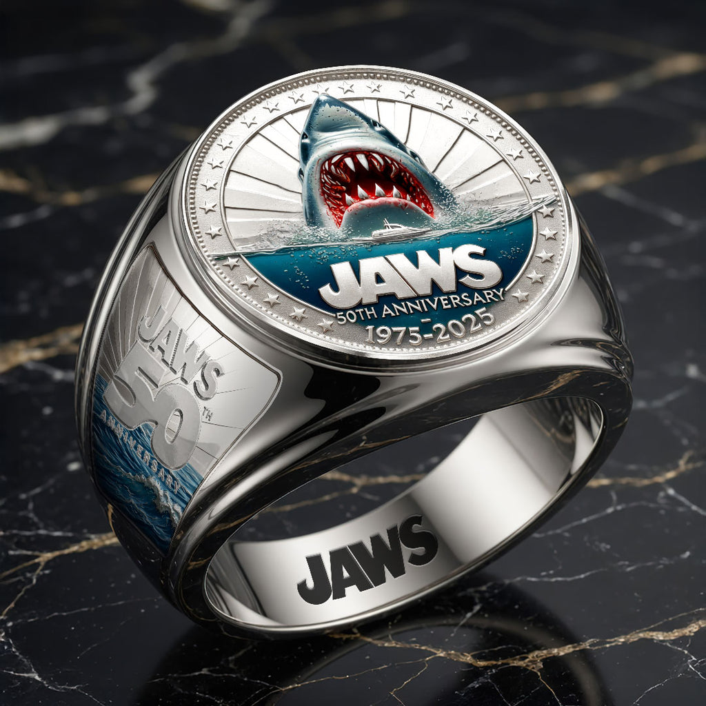 Jaws 50th Anniversary 3D Engraved Ring – HOATT19882
