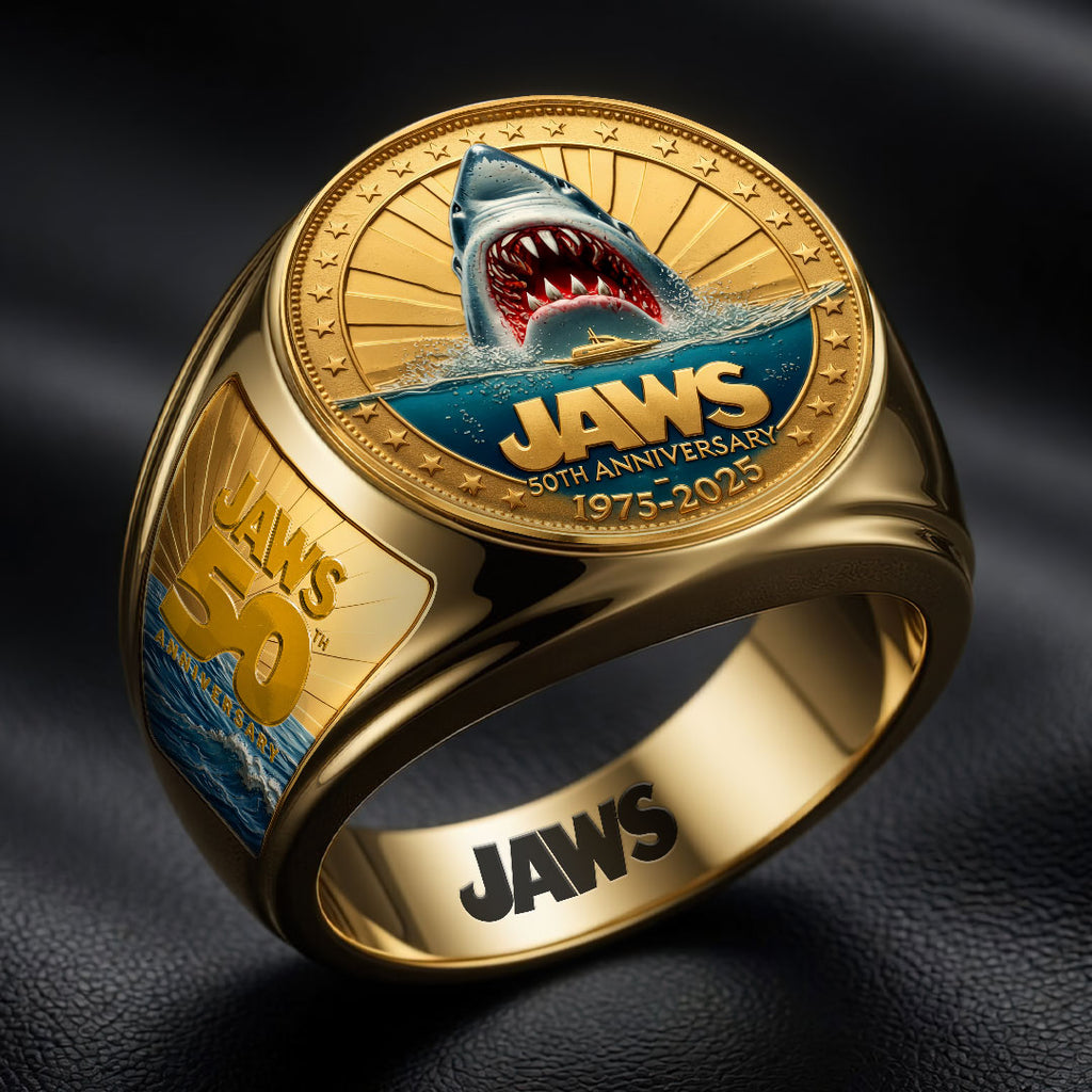 Jaws 50th Anniversary 3D Engraved Ring – HOATT19882