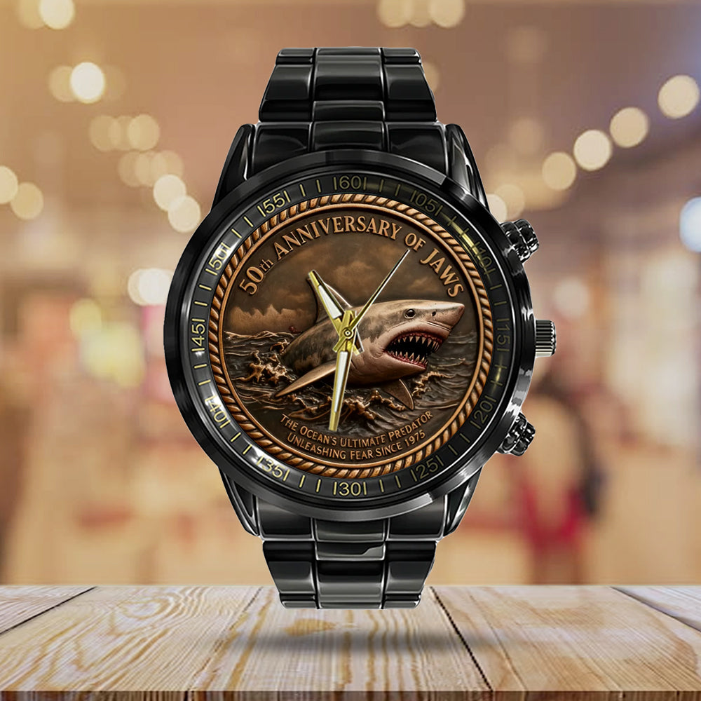 Jaws 50th Anniversary Black Stainless Steel Watch – MAITM13750