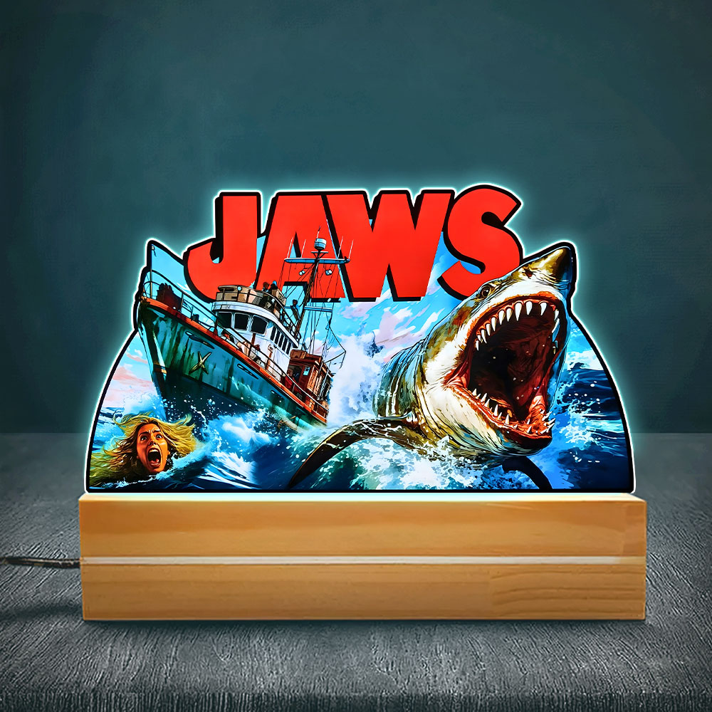 Jaws Led Light with Wooden Base (7 Colors) – MAITM 11578