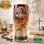 Jesus Christ Blessing Beer Glass