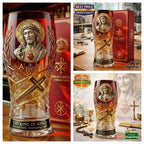Jesus Christ Blessing Beer Glass