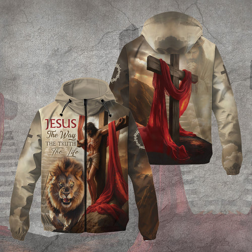 Jesus The Way The Truth The Life 3D Windbreaker Jacket – TANTN16230