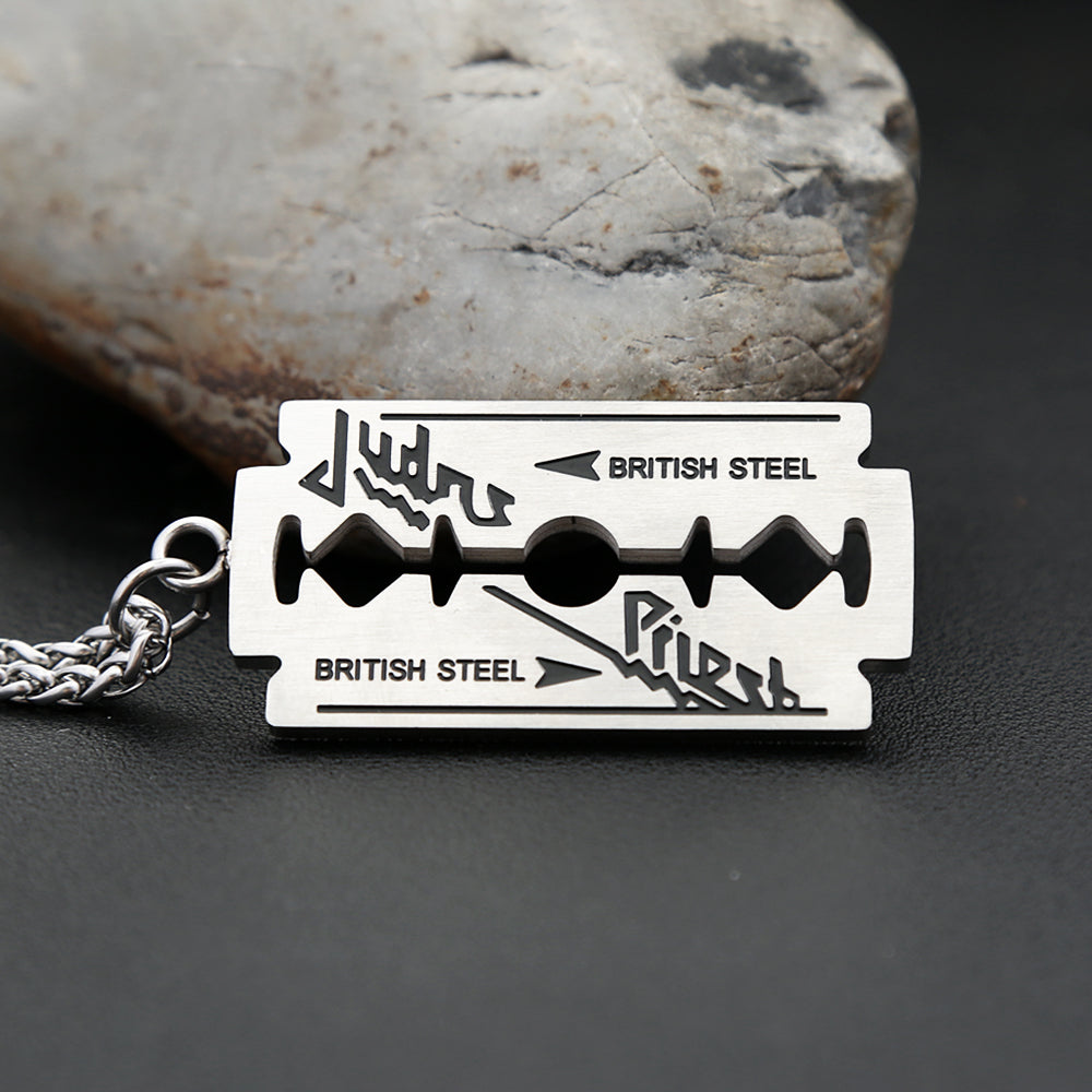 Judas Priest Stainless Steel Razor Blade Necklace – MAITMDROP041
