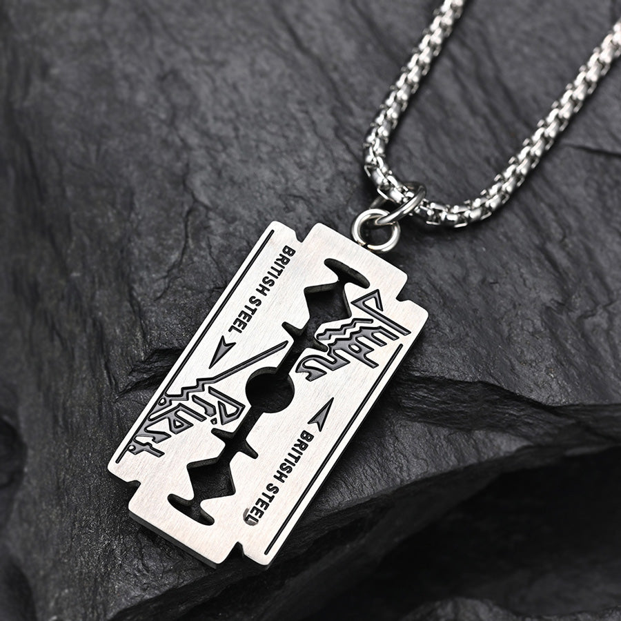Judas Priest Stainless Steel Razor Blade Necklace – MAITMDROP041