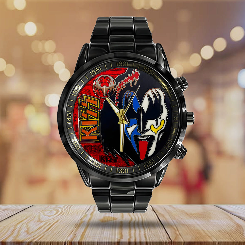 KISS Black Stainless Steel Watch – TANTN 7772