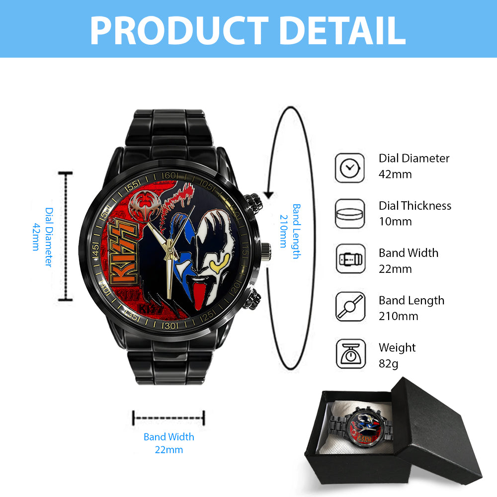 KISS Black Stainless Steel Watch – TANTN 7772