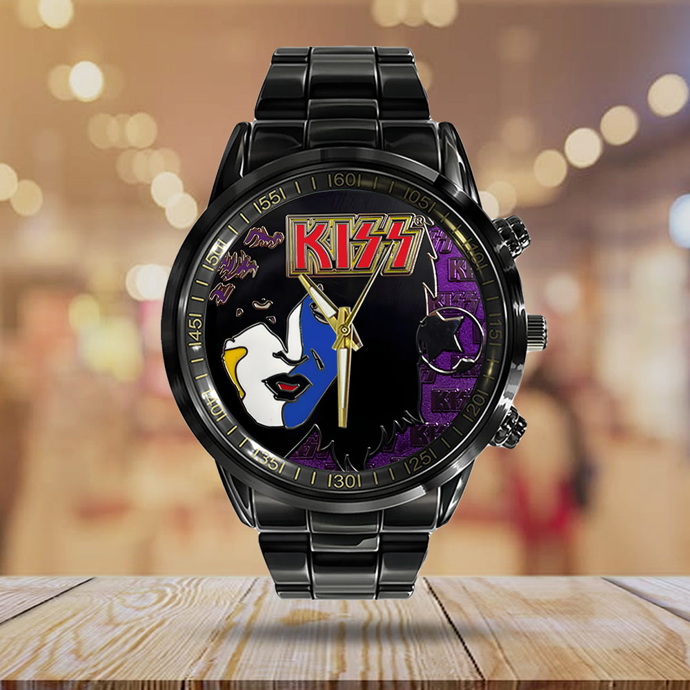 KISS Black Stainless Steel Watch – TANTN 7773