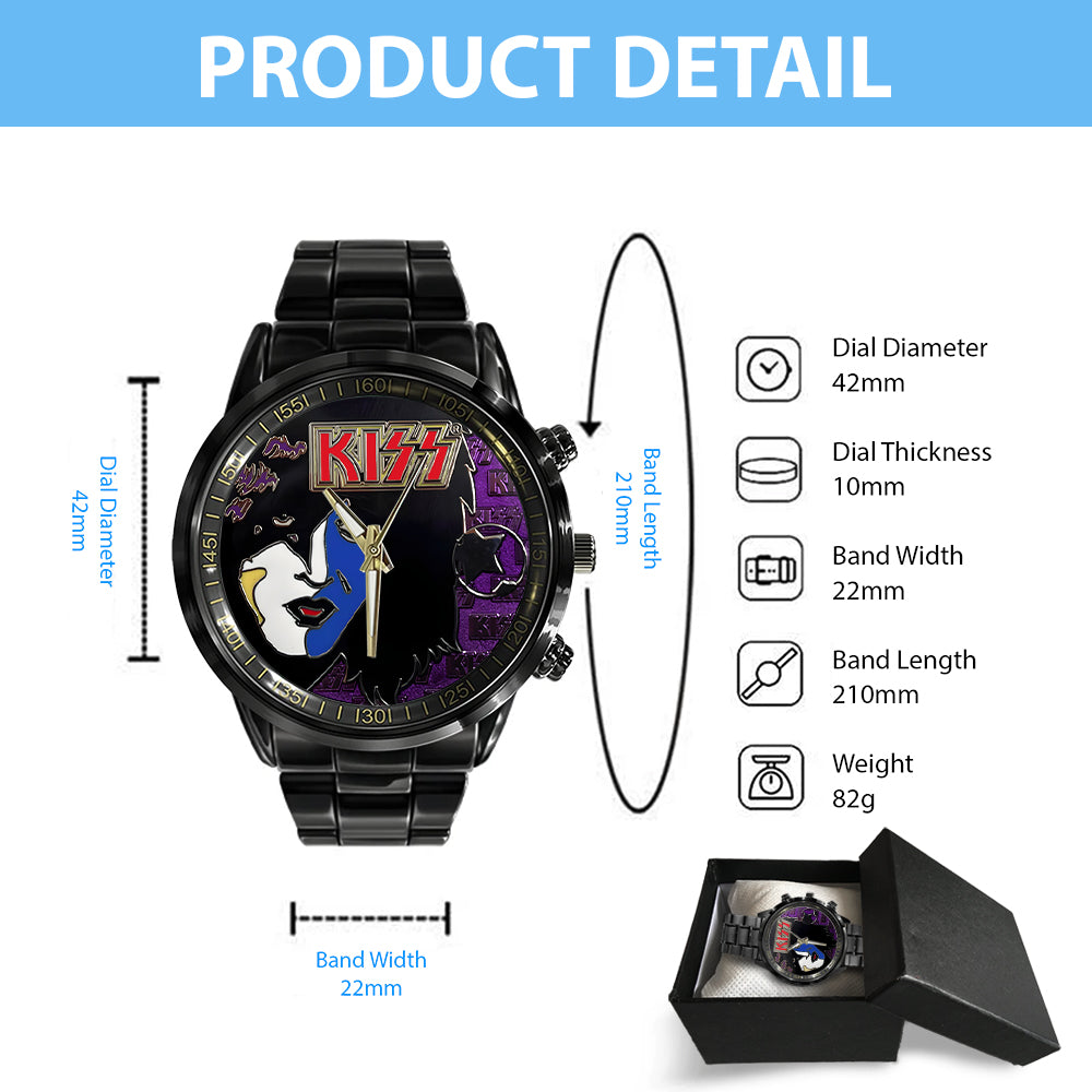 KISS Black Stainless Steel Watch – TANTN 7773