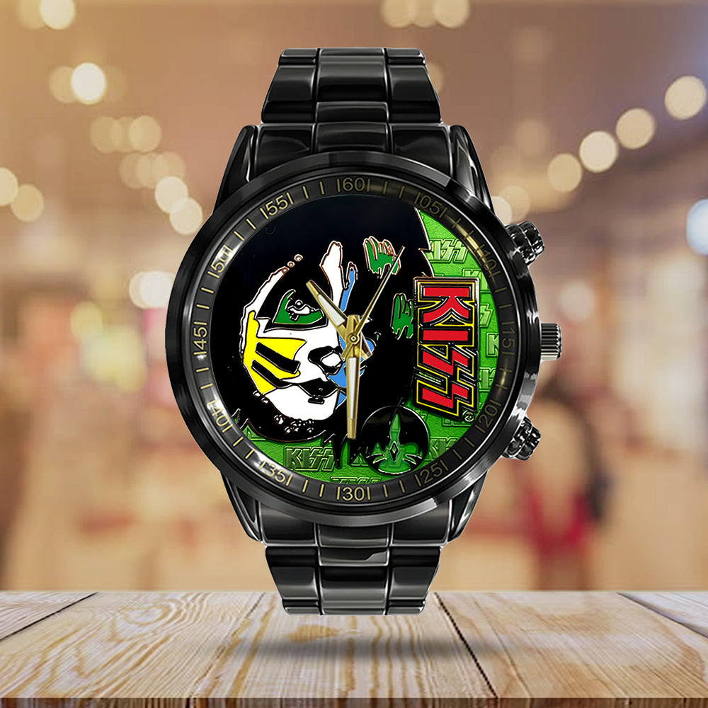 KISS Black Stainless Steel Watch – TANTN 7774