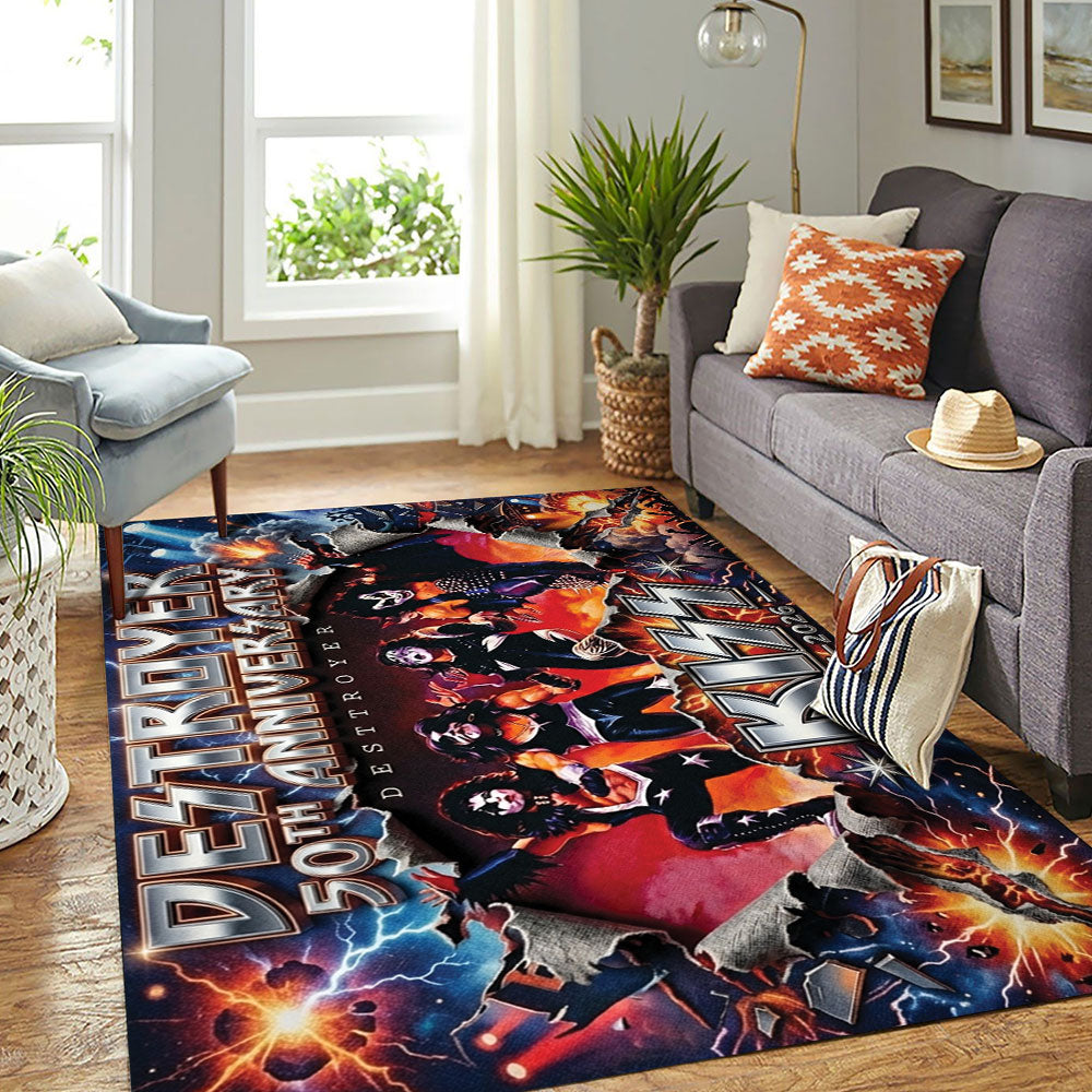 KISS Destroyer 50th Anniversary 2026 Rectangular Rug – TMTHU6616