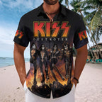 KISS Short Sleeve Button-Down Shirt – TMTHU7298
