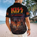KISS Short Sleeve Button-Down Shirt – TMTHU7298