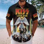 KISS Short Sleeve Button-Down Shirt – TMTHU9141