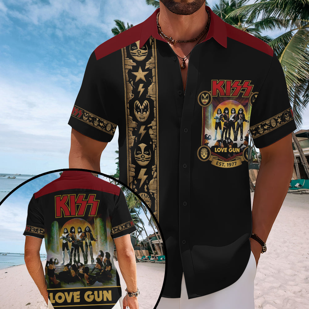 KISS Short Sleeve Button-Down Shirt – TMTHU7180