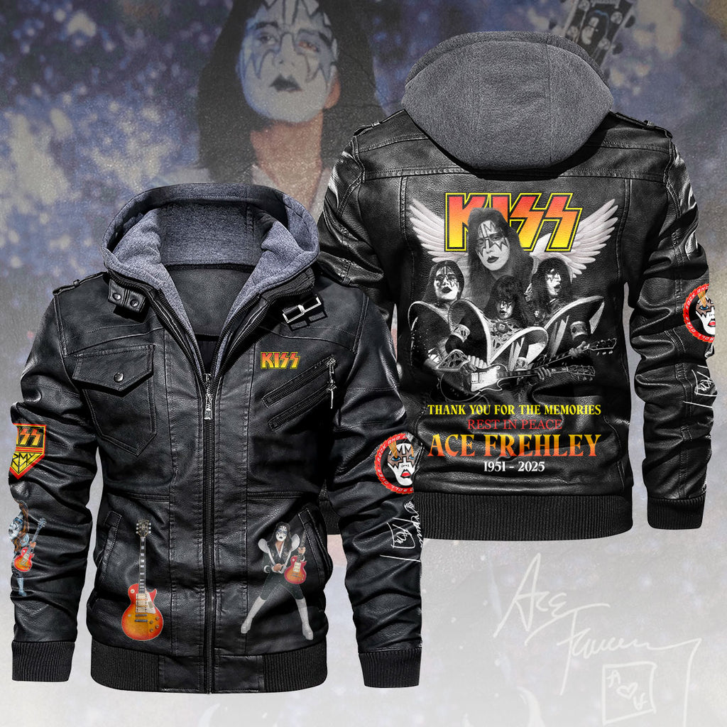 KISS x Ace Frehley 2D Leather Hooded Jacket – HOATT14011