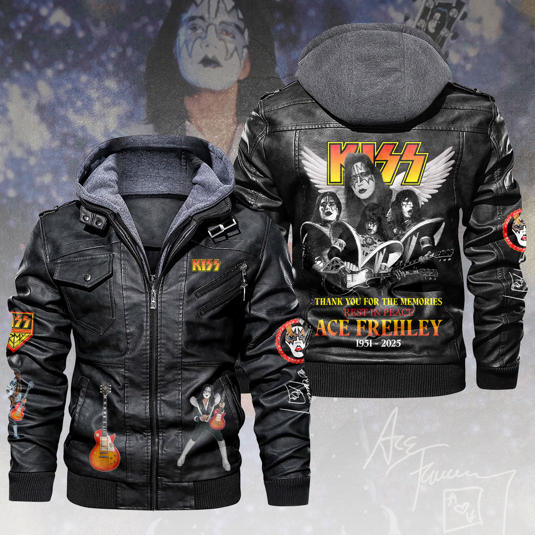 KISS x Ace Frehley 2D Leather Hooded Jacket – HOATT14011