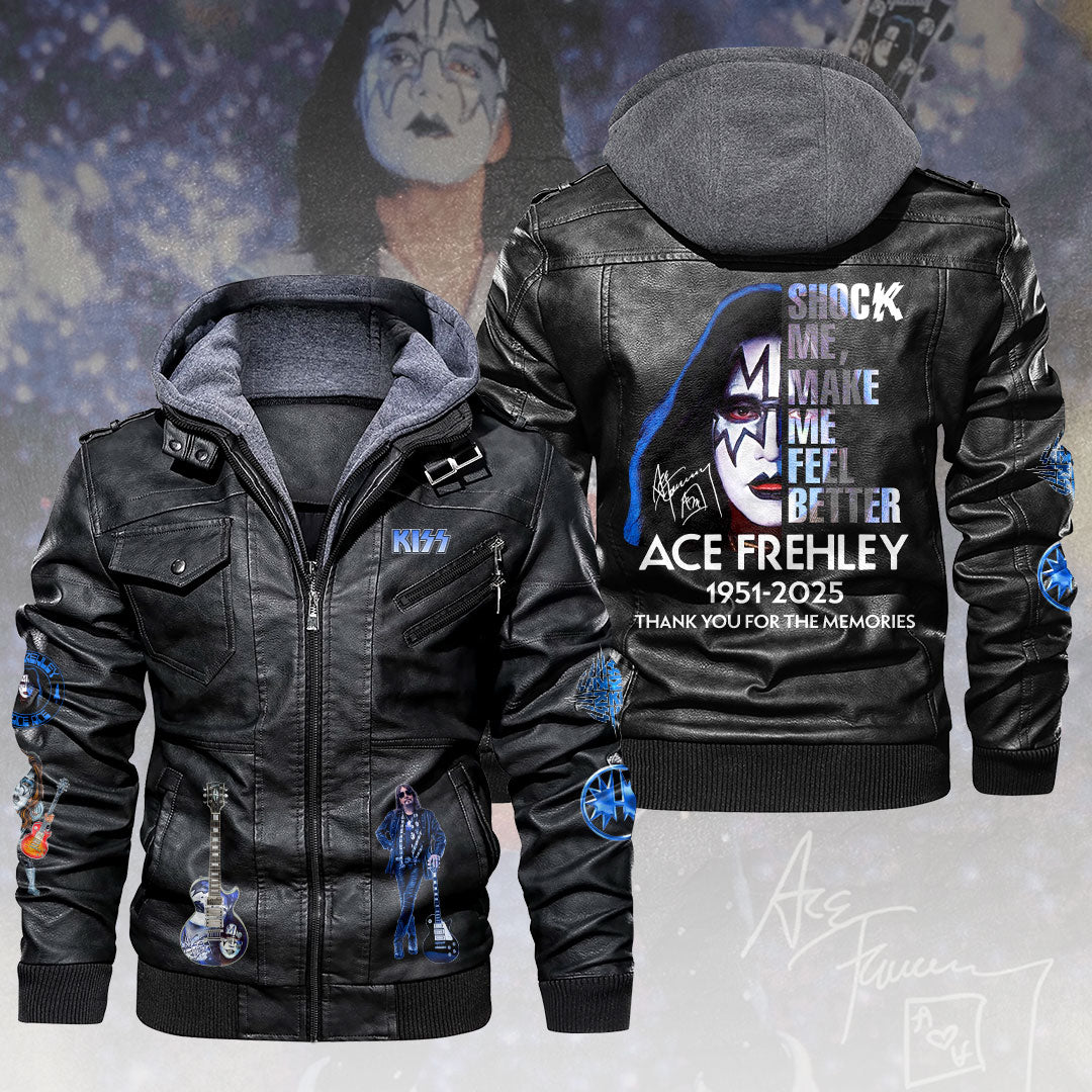KISS x Ace Frehley 2D Leather Hooded Jacket – HOATT14108