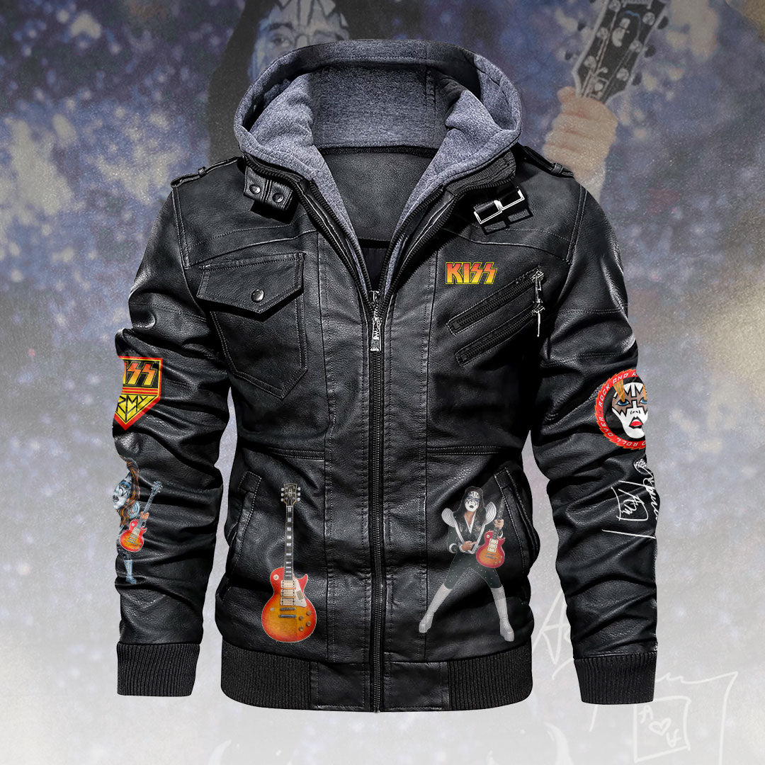 KISS x Ace Frehley 2D Leather Hooded Jacket – HOATT14110
