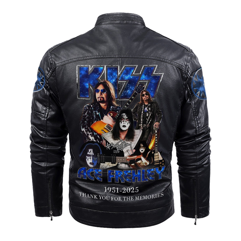KISS x Ace Frehley 2D Leather Yellow Fleece Jacket – TMTHU1818