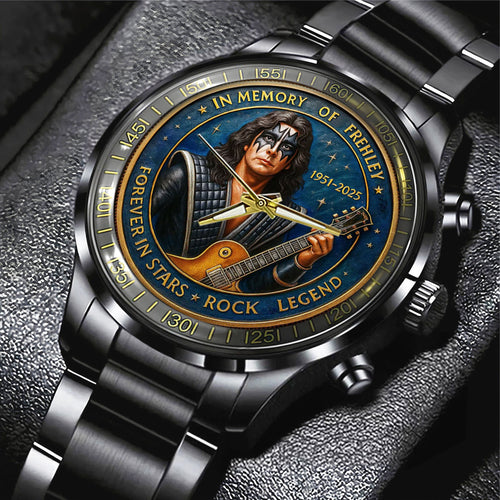 KISS x Ace Frehley Black Stainless Steel Watch – MAITM13466