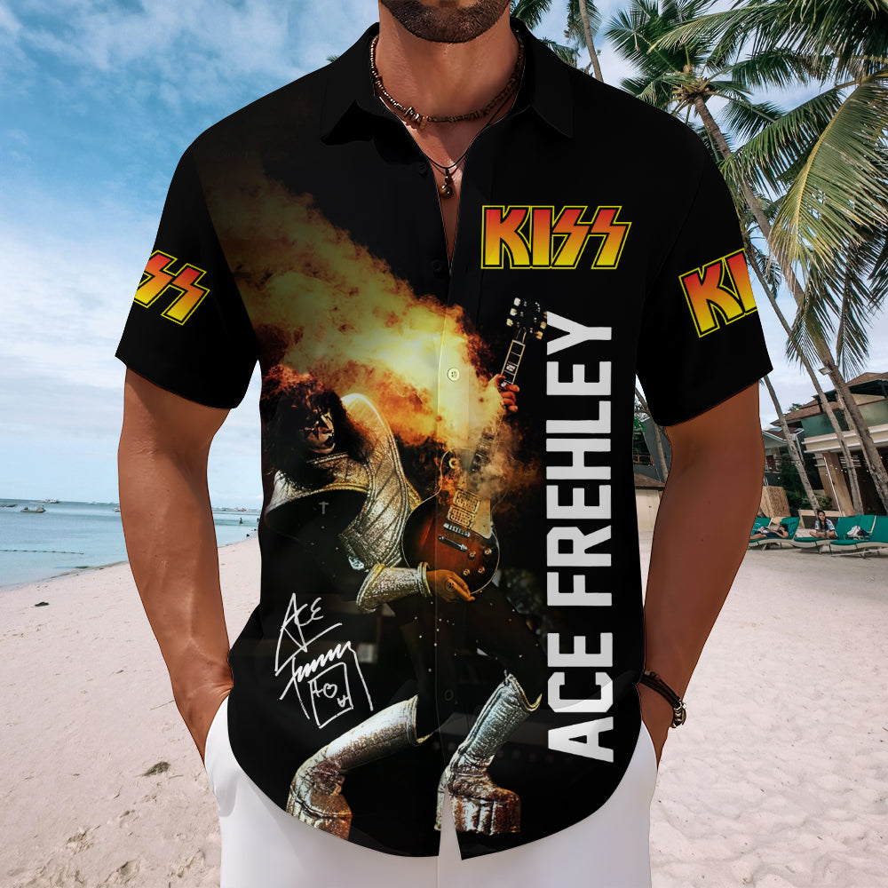 KISS x Ace Frehley Short Sleeve Button-Down Shirt – GNENEW713