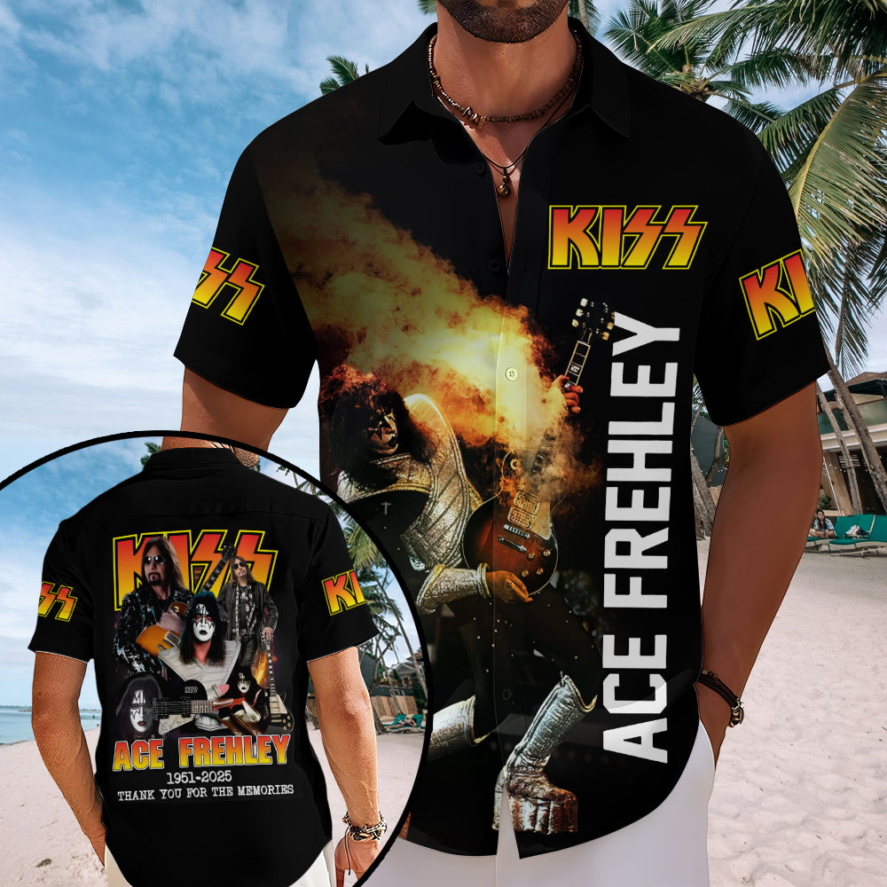 KISS x Ace Frehley Short Sleeve Button-Down Shirt – GNENEW713