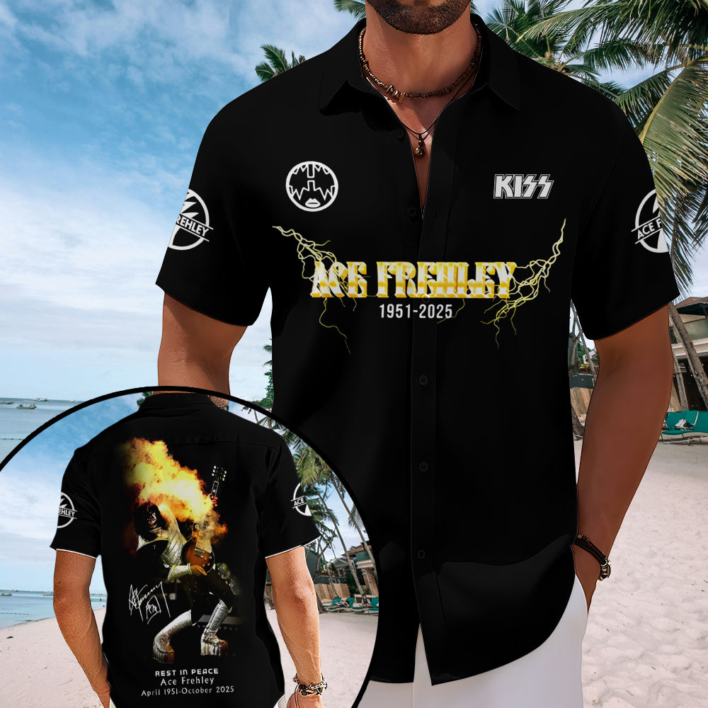 KISS x Ace Frehley Short Sleeve Button-Down Shirt – MAITM13586