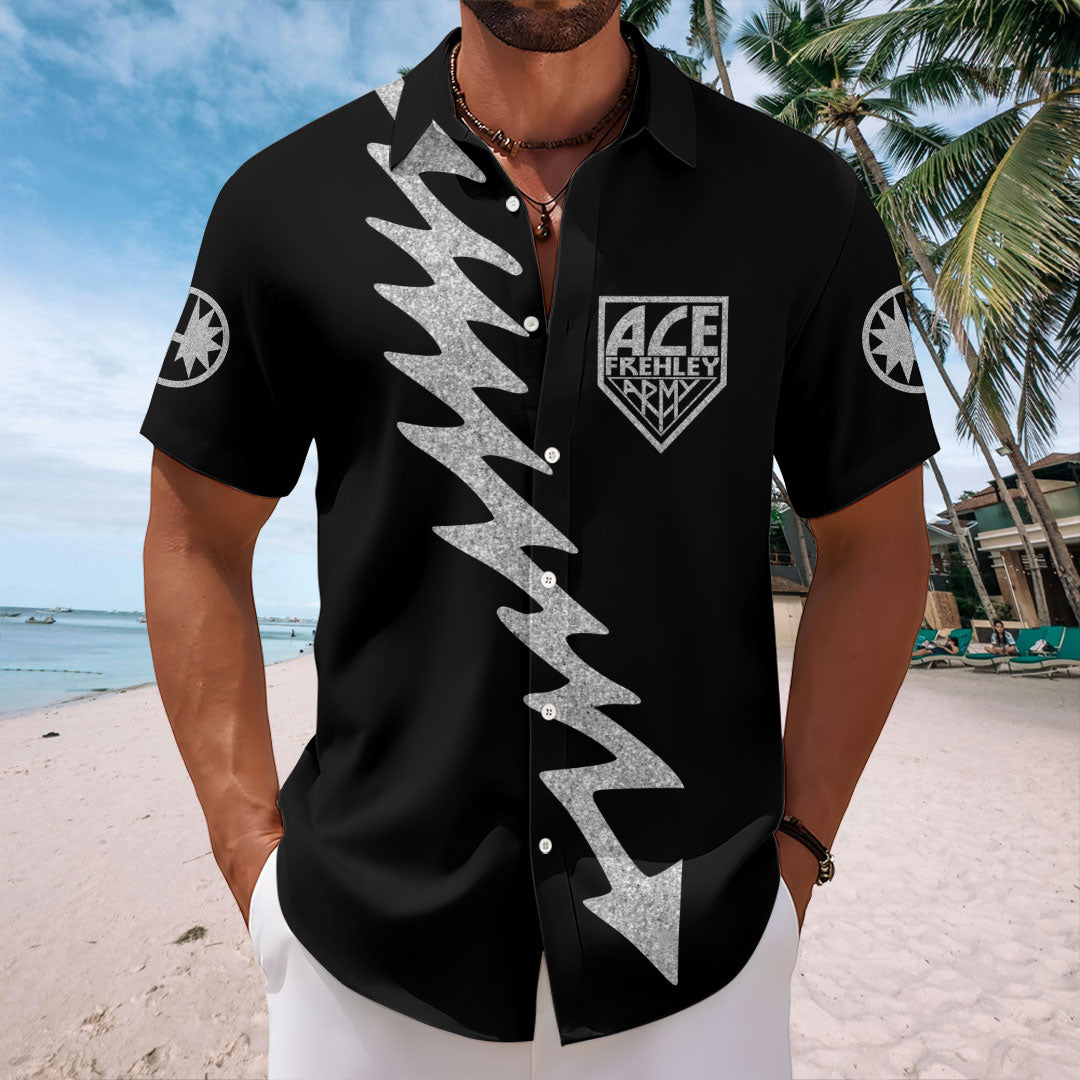 KISS x Ace Frehley Short Sleeve Button-Down Shirt – HOATT13987