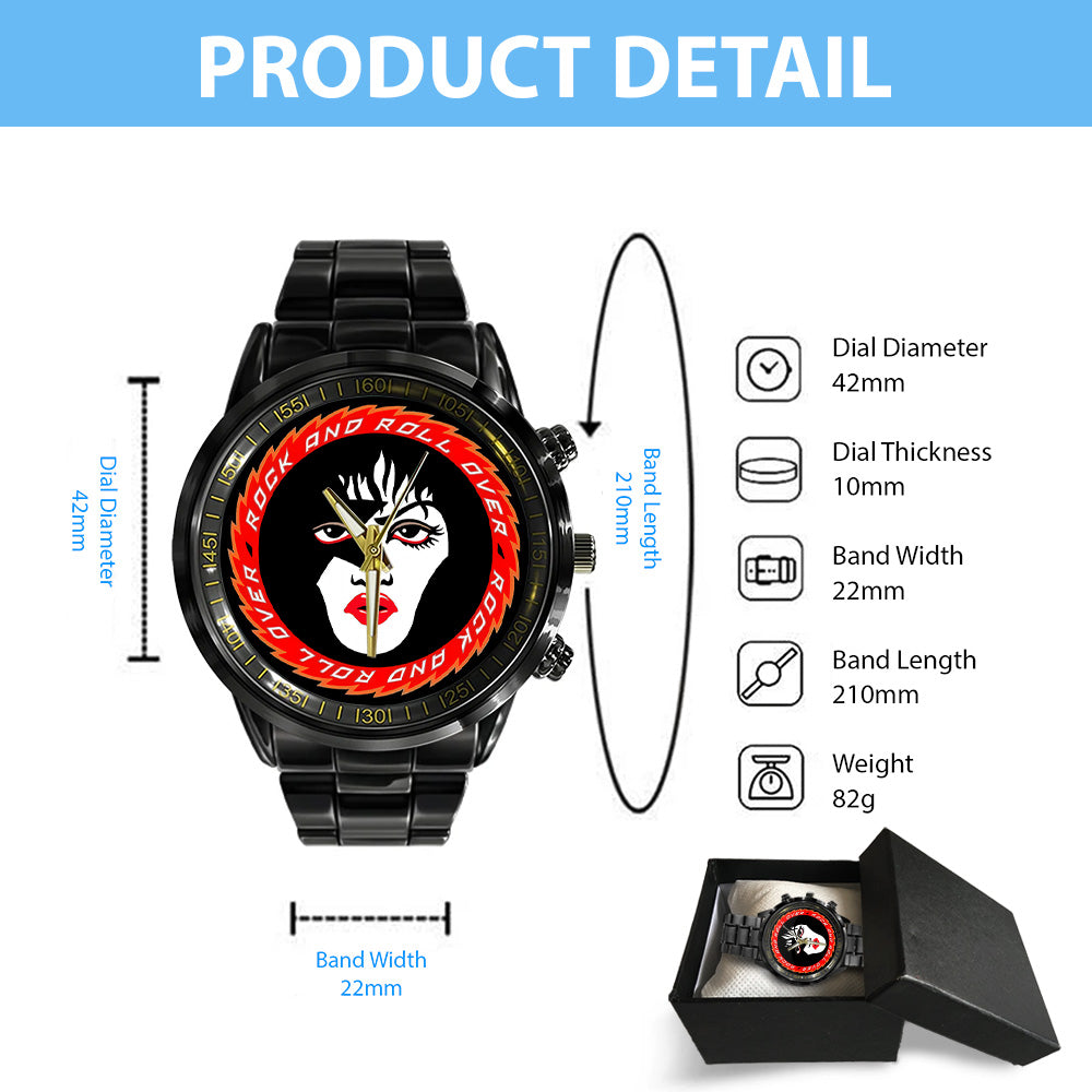 KISS Black Stainless Steel Watch – TANTN 7767
