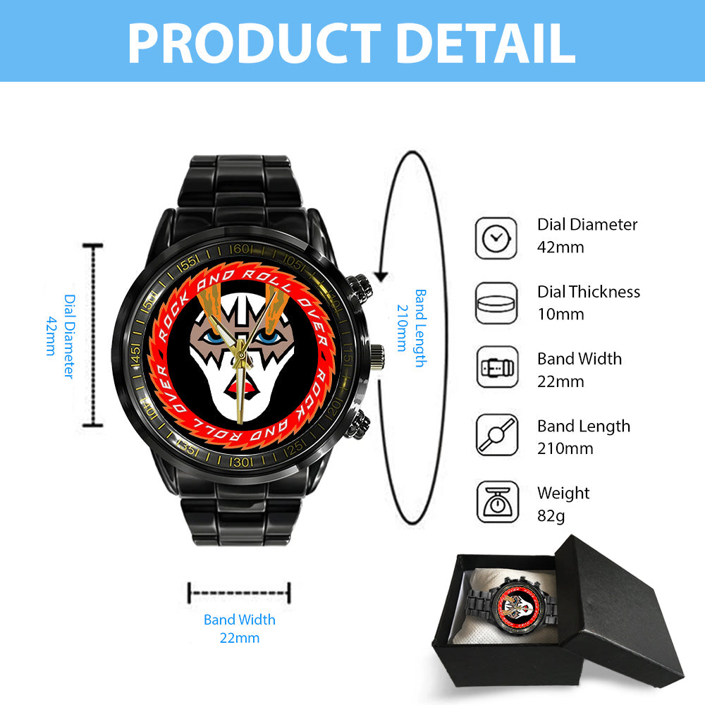 KISS Black Stainless Steel Watch – TANTN 7769
