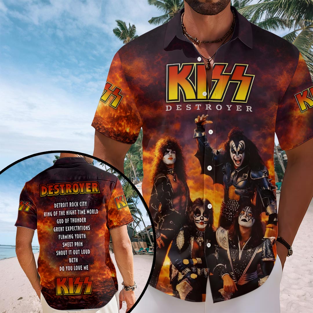 KISS Short Sleeve Button-Down Shirt – HOATT19161